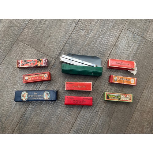 5071 - A collection of harmonicas including Hohner Band, Music-Star and Echo