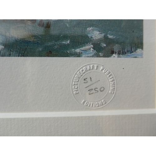 6063 - KIERON WILLIAMSON (b.2002) A framed and glazed limited edition print - 'Broadland Winter -2012'. Pen... 