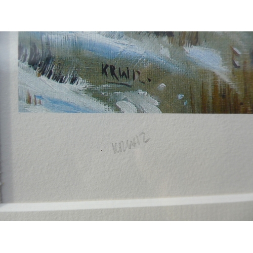 6063 - KIERON WILLIAMSON (b.2002) A framed and glazed limited edition print - 'Broadland Winter -2012'. Pen... 