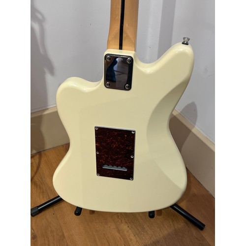 5088 - A Revelation RJT-60 model Jazzmaster style electric guitar, cream body with tortoiseshell effect gua... 