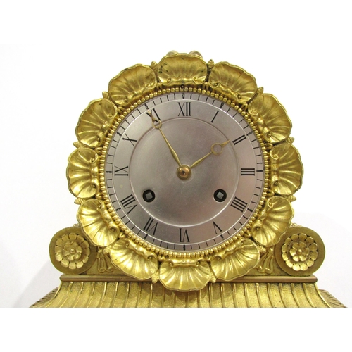 8046 - A 19th Century French gilt metal mantel clock depicting Amphitrite, wife of Poseidon. Central silver... 