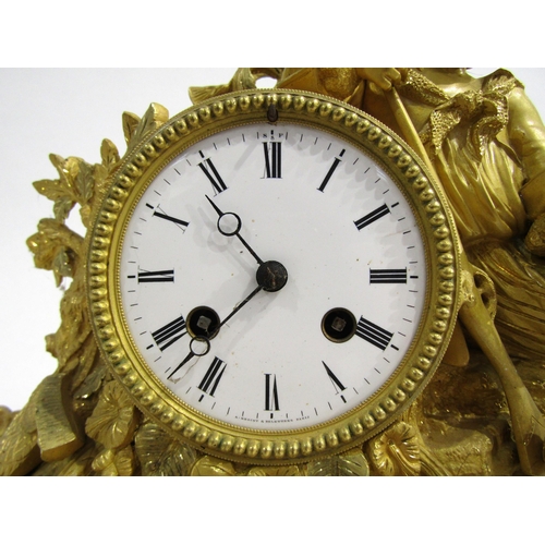 8064 - A 19th Century French gilt metal mantel clock by A. Brocot & Delettrez of Paris, ornate floral and s... 