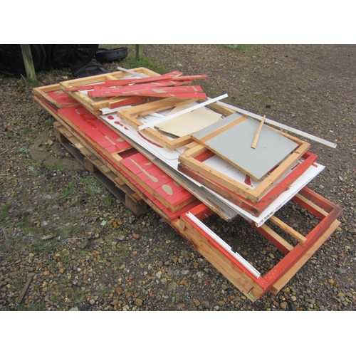 3232 - A stainless steel work top and a quantity of reclaimed timber