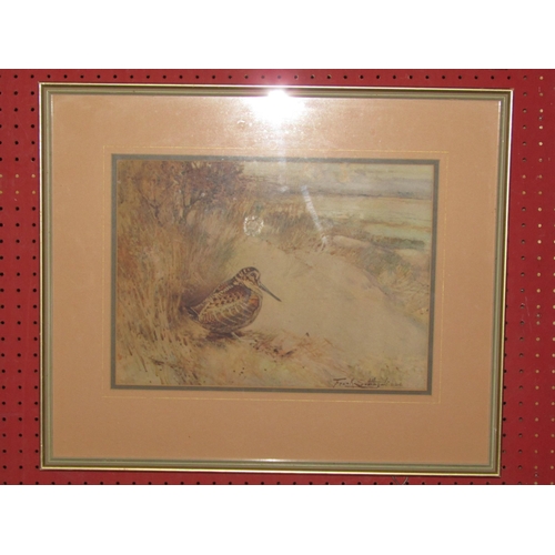 1052 - After Frank Southgate - Two framed and glazed German prints, 'Curlews' and 'Woodcock'. Signed in the... 