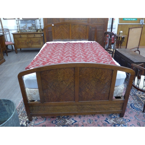 1010 - An early 20th Century nine piece bedroom suite comprising compactum wardrobe, double bed, mirrored d... 