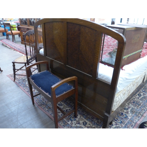 1010 - An early 20th Century nine piece bedroom suite comprising compactum wardrobe, double bed, mirrored d... 