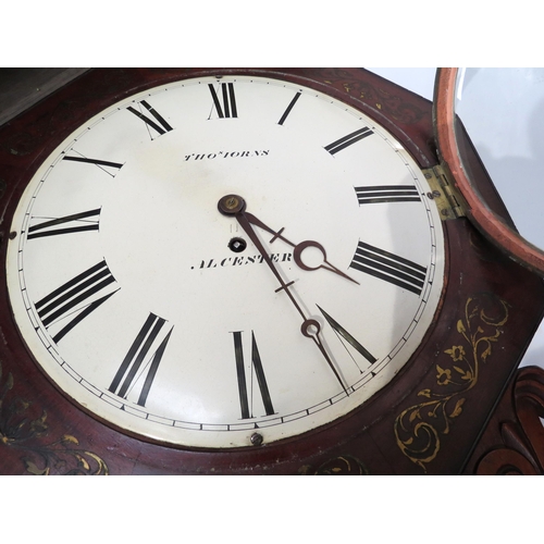 8015 - A mid 19th Century octagonal mahogany cased drop-dial wall clock by Thomas Iorns of Alcester, with f... 