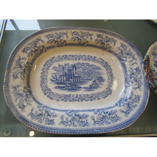 1192 - Two blue and white meat plates including Canton china