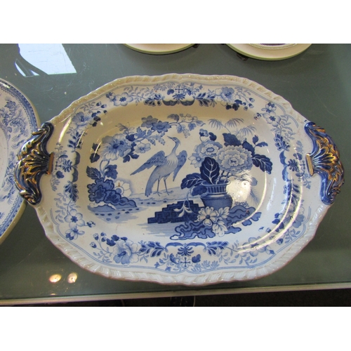 1192 - Two blue and white meat plates including Canton china