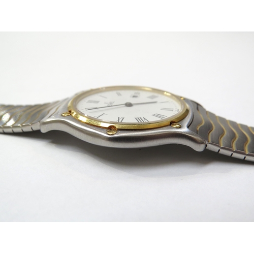 8159 - An Ebel Sport Classic wave bi-metal wristwatch, the steel strap with gilt detailing, white Roman num... 