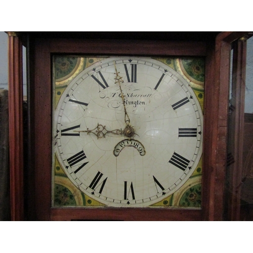 1050 - An early-mid 19th Century T.C. Skarratt (Thomas Carelton) Of Kington longcase clock, painted dial wi... 