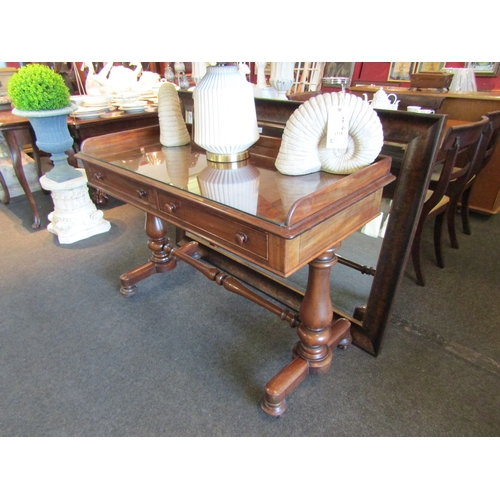 1120 - A Victorian mahogany sofa table on turned legs, 83cm tall x 120cm wide x 45cm deep