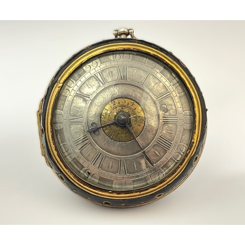 5269 - DANIEL GOM OF LYON: A mid 17th Century exceptionally large pair cased striking alarm coach watch, th... 