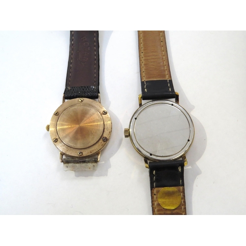 8139 - ROTARY: Two Rotary gentleman's wristwatches, one a 9ct gold cased Rotary Elite, cream dial with bato... 