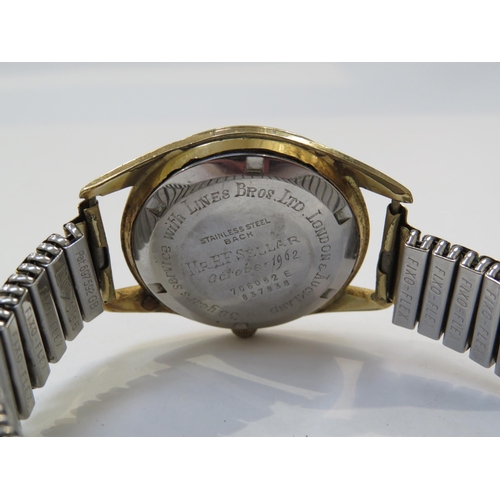 8172 - A circa 1960s gentleman's gold plated Borel Datopic wristwatch, with automatic movement, the champag... 