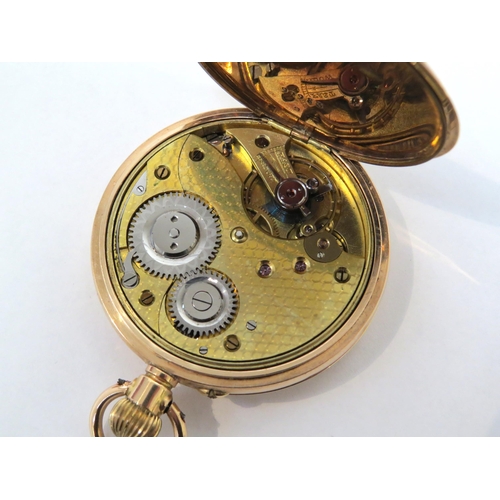 8135 - A 'H White Manufacturing Co. of Manchester' 12ct gold cased half hunter pocket watch, white Roman di... 