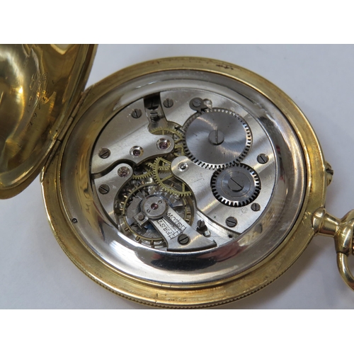 8133 - An 18ct gold cased Art Deco style open faced pocket watch, silvered Roman dial having a subsidiary d... 