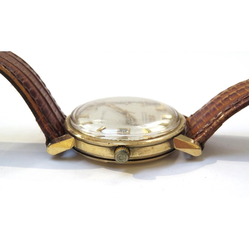 8149 - OMEGA: A 9ct gold cased Omega Seamaster Automatic wristwatch on reptile leather strap, with Omega bu... 