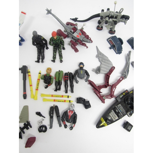 5012 - A collection of loose and playworn 1980s action figures, vehicles, accessories and spares including ... 