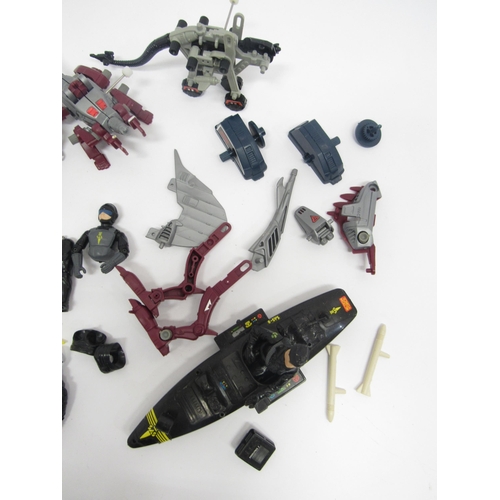 5012 - A collection of loose and playworn 1980s action figures, vehicles, accessories and spares including ... 