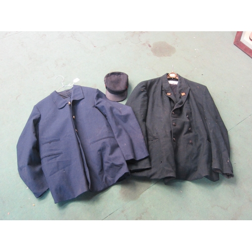 7046 - Various railwaymans jackets and flat cap