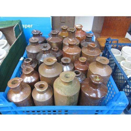 7070 - A tray of stoneware ink bottles