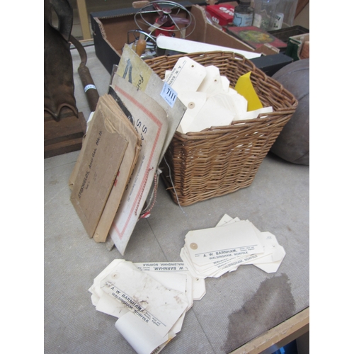 7111 - A basket of mixed paperwork and ephemera