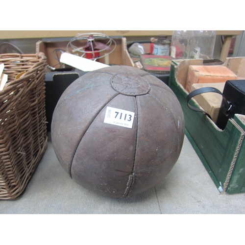 7113 - A leather medicine ball