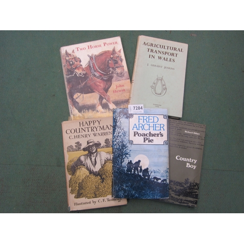 7284 - Five country/agruicultural books including Poachers Pie by Fred Archer