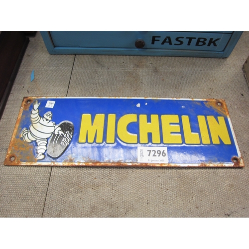 7296 - An enamel Michelin sign, modern, 30cm x 11cm