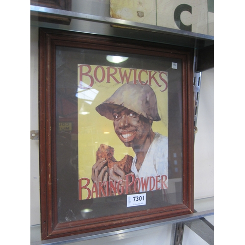 7301 - A framed and glazed advertising print for Borwicks Baking Powder