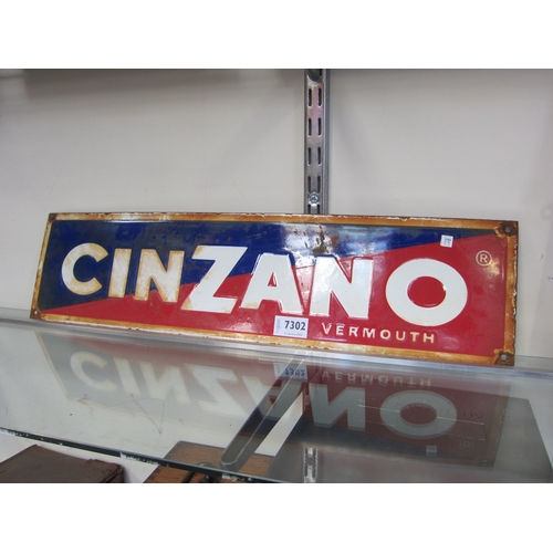 7302 - An enamel sign Cinzano Vermouth sign, modern, 61cm x 15cm