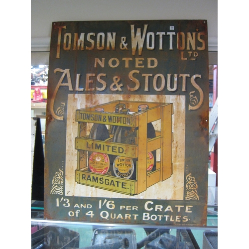 7308 - An enamel sign Tomson & Wottons Ales & Stouts, later copy, 47cm x 61cm