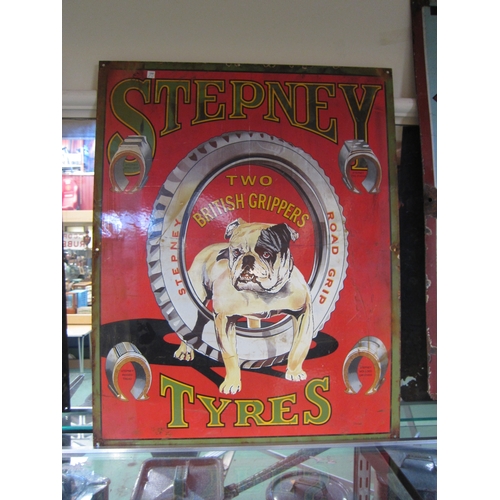 7309 - An enamel sign Stepney Tyres, later copy, 48cm x 61cm