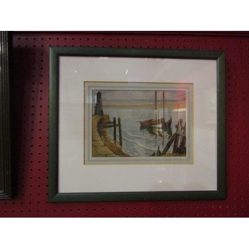 4034 - CHAS J. McKENZIE: A 20th Century watercolour depicting sail boats, signed lower right, framed and gl... 