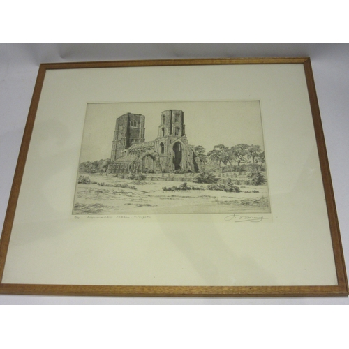 4226 - A Henry James Starling (1905-1966) limited edition etching of Wymondham Abbey, Norfolk, no. 41/75, p... 