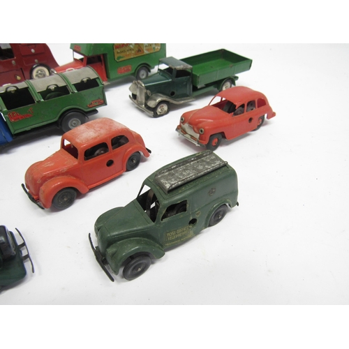 5060 - A collection of loose and playworn Triang Minic clockwork vehicles, comprising nine tinplate example... 