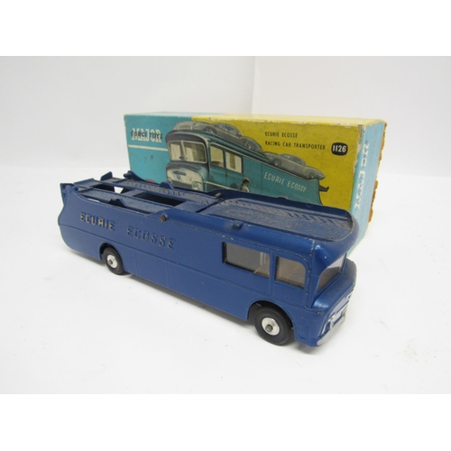 5126 - A Corgi Major Toys diecast 1126 Ecurie Ecosse Racing Car Transporter in blue with (worn) yellow lett... 