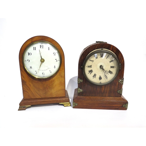 8070 - Two dome top mantel clocks, one with white Arabic dial signed 'Comitti of London' having an outer mi... 