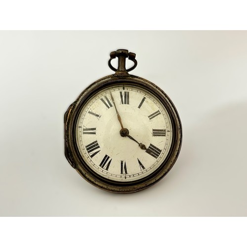 5231 - SIGNED B MAUDING, LONDON: An 18th Century gilt metal pair cased pocket watch. The outer case with na... 