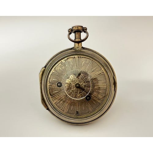 5282 - SIGNED CLERC A AVIGNON: A late 17th/early 18th Century French silver cased alarm pocket watch. The s... 