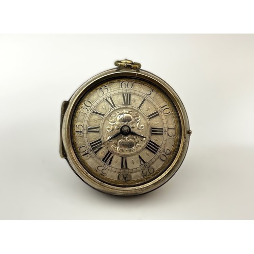 5275 - JOHN LONG OF LONDON: A late 17th/early 18th Century silver pair cased pocket watch. The silver dial ... 