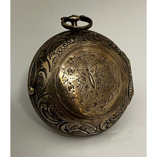 5276 - PIETER VAN DEN BERGH, ROTTERDAM: An 18th Century Dutch silver pair cased pocket watch. The outer cas... 