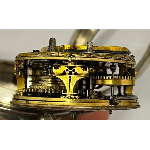 5272 - ROBERT HALSTED OF LONDON: A late 17th/early 18th Century silver front hinge-opening pocket watch. Th... 