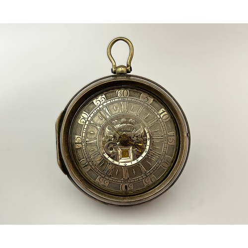 5270 - WILLIAM KIPLING OF LONDON: A late 17th/early 18th Century silver pair cased pocket watch. The silver... 