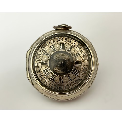 5278 - SIGNED DEV BOWLY, LONDON: A late 17th/early 18th Century silver pair cased pocket watch. The silver ... 