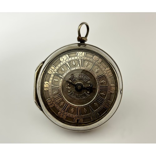 5272 - ROBERT HALSTED OF LONDON: A late 17th/early 18th Century silver front hinge-opening pocket watch. Th... 