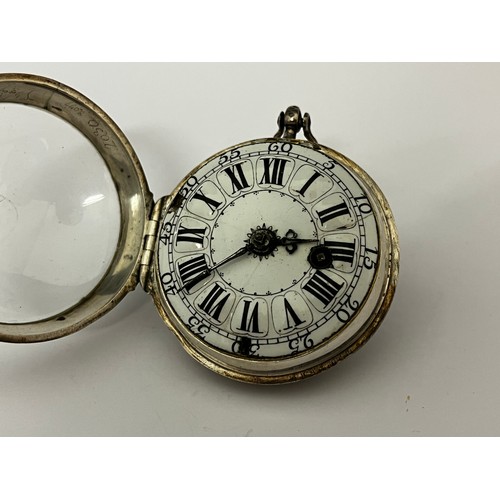 5211 - PIERRE LEROY A PARIS: A late 17th/early 18th Century French silver pocket watch. The enamelled Roman... 