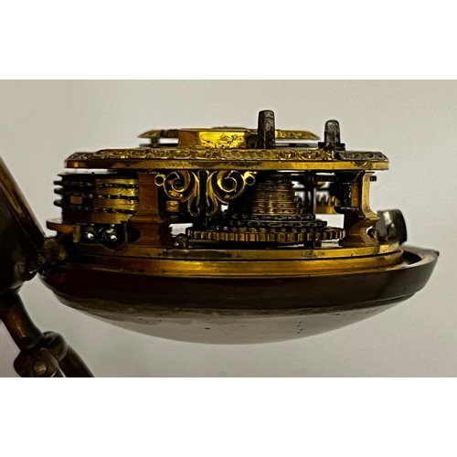 5201 - THOMAS SMITH OF NORWICH: An early to mid 18th Century gilt metal pair cased pocket watch. The enamel... 