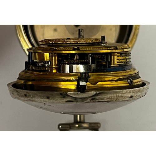 5196 - SIGNED ROBERTS, LONDON: A mid to late 18th Century silver gilt pair cased quarter repeating pocket w... 